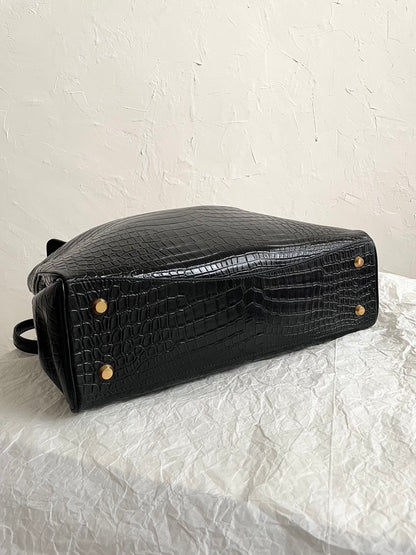 Balenciaga Rodeo Crocodile-Embossed Handbag