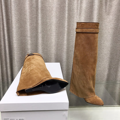 Givenchy Shark Tooth Leather Knee-High Boots