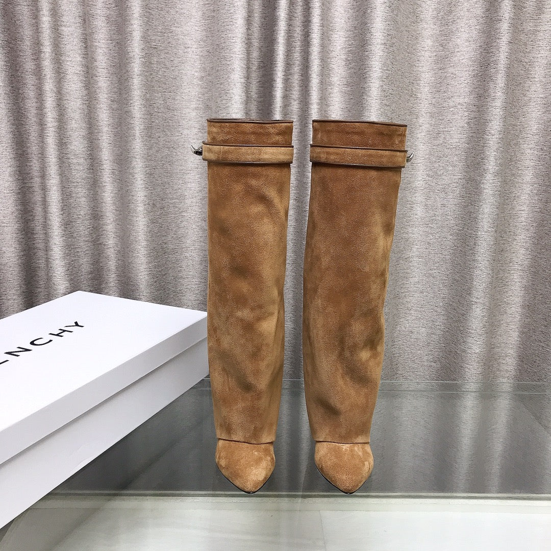 Givenchy Shark Tooth Leather Knee-High Boots