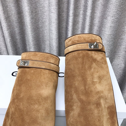 Givenchy Shark Tooth Leather Knee-High Boots