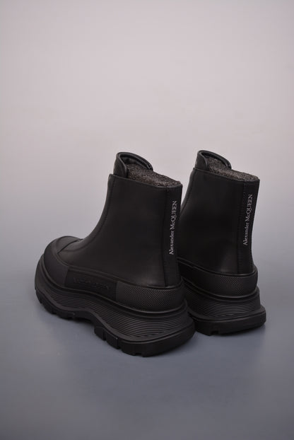Alexander McQueen Tread Slick Front-Zip Ankle Boots