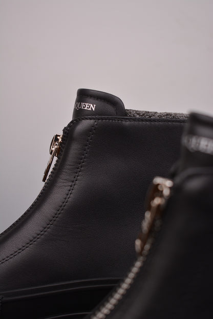 Alexander McQueen Tread Slick Front-Zip Ankle Boots