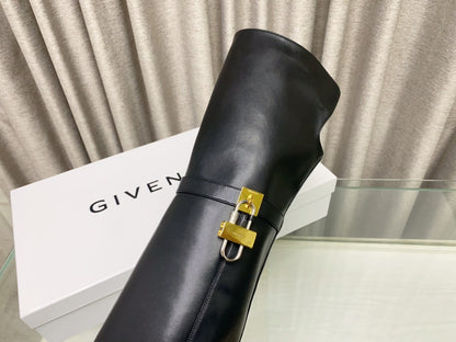Givenchy Glossy Leather Knee-High Boots
