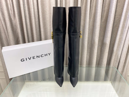 Givenchy Glossy Leather Knee-High Boots