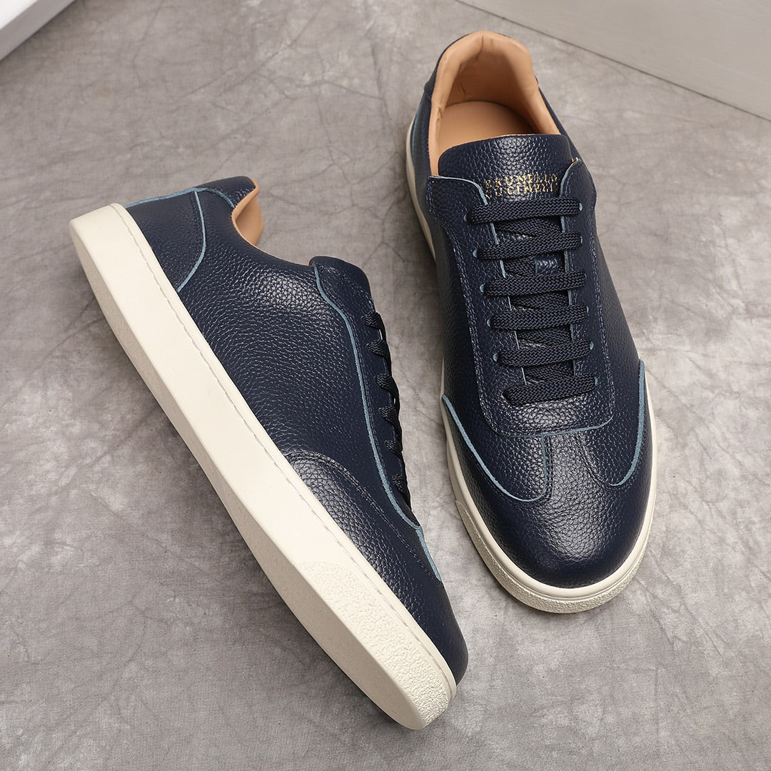Brunello Cucinelli Calfskin and Suede Sneakers