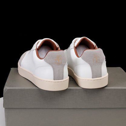 Brunello Cucinelli Calfskin and Suede Sneakers