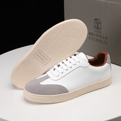Brunello Cucinelli Calfskin and Suede Sneakers