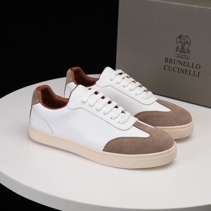 Brunello Cucinelli Calfskin and Suede Sneakers