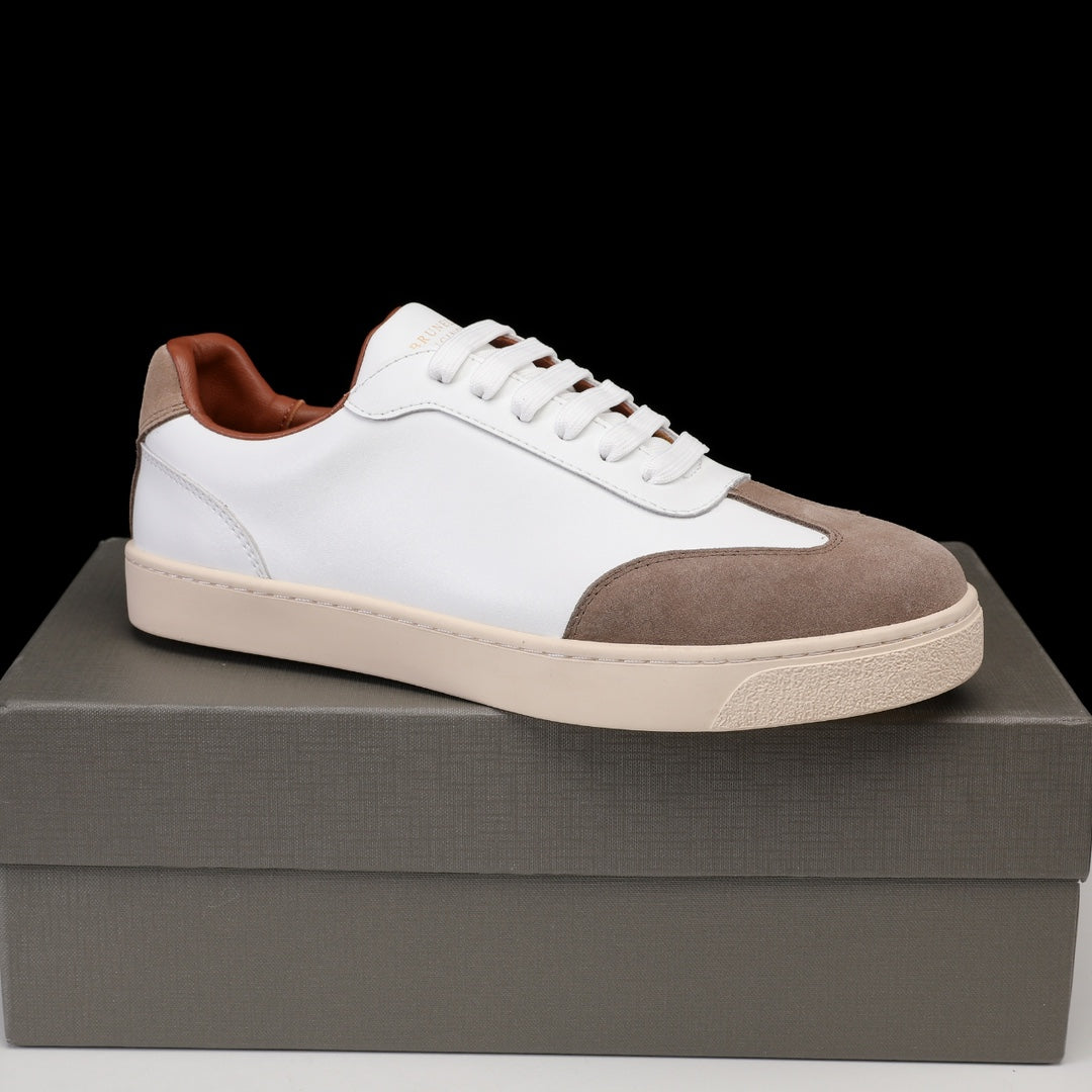 Brunello Cucinelli Calfskin and Suede Sneakers