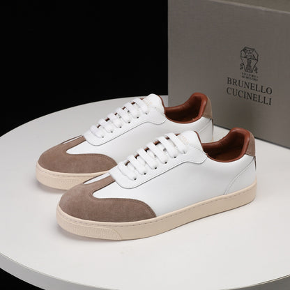 Brunello Cucinelli Calfskin and Suede Sneakers