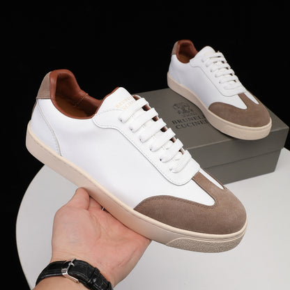 Brunello Cucinelli Calfskin and Suede Sneakers