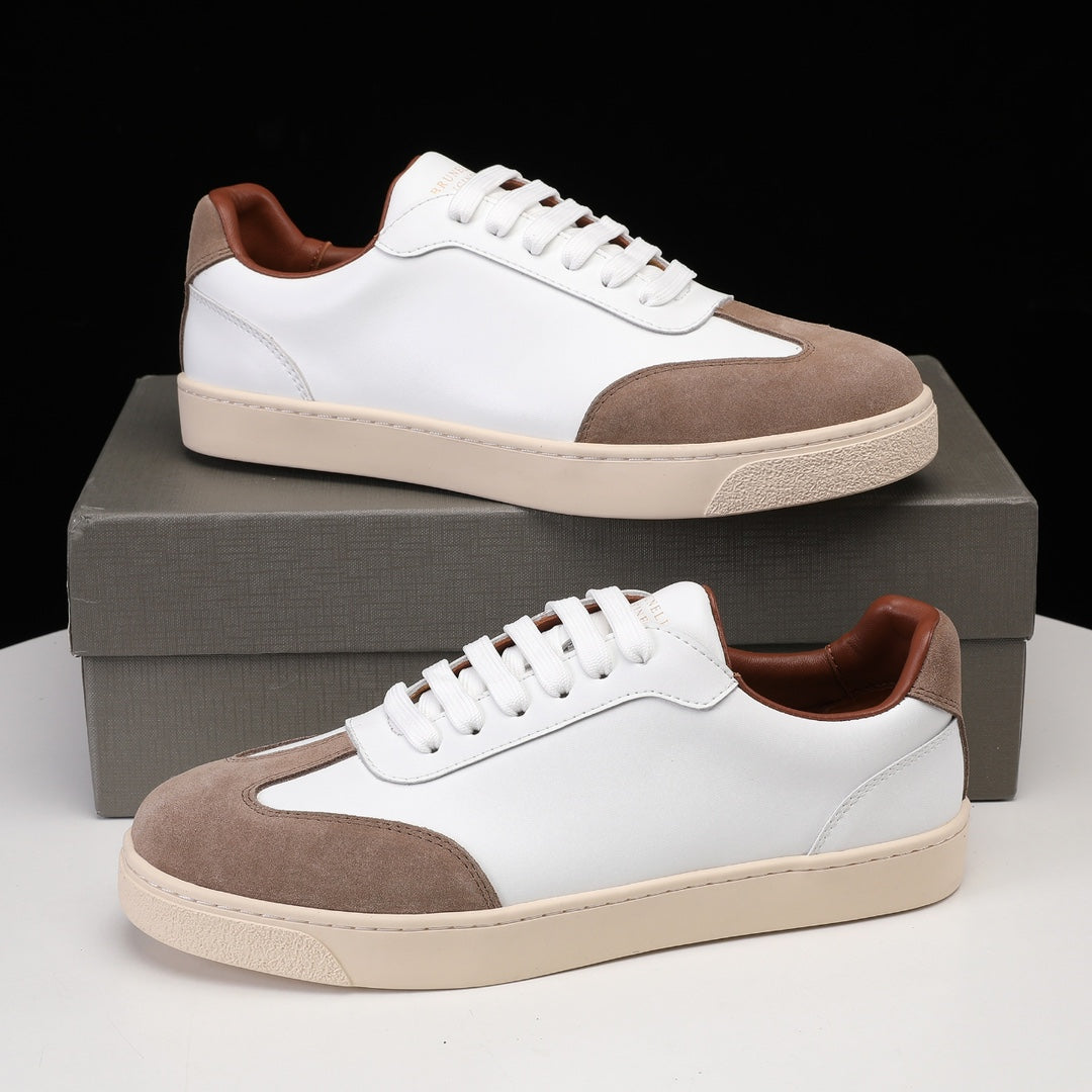 Brunello Cucinelli Calfskin and Suede Sneakers
