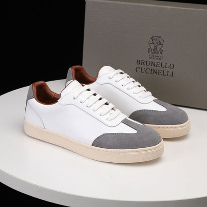Brunello Cucinelli Calfskin and Suede Sneakers
