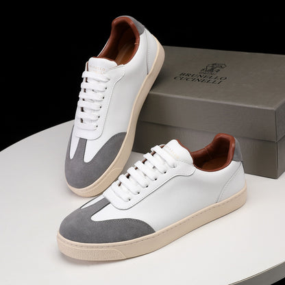 Brunello Cucinelli Calfskin and Suede Sneakers