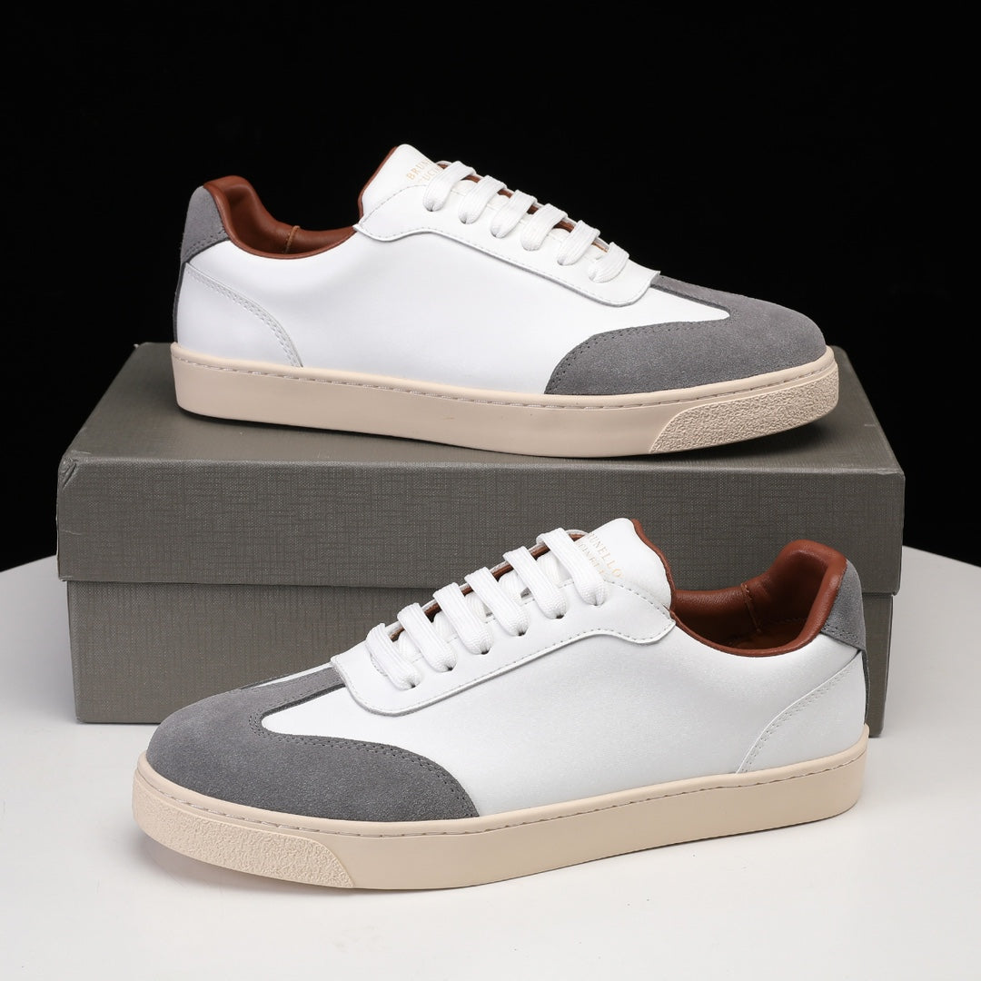 Brunello Cucinelli Calfskin and Suede Sneakers