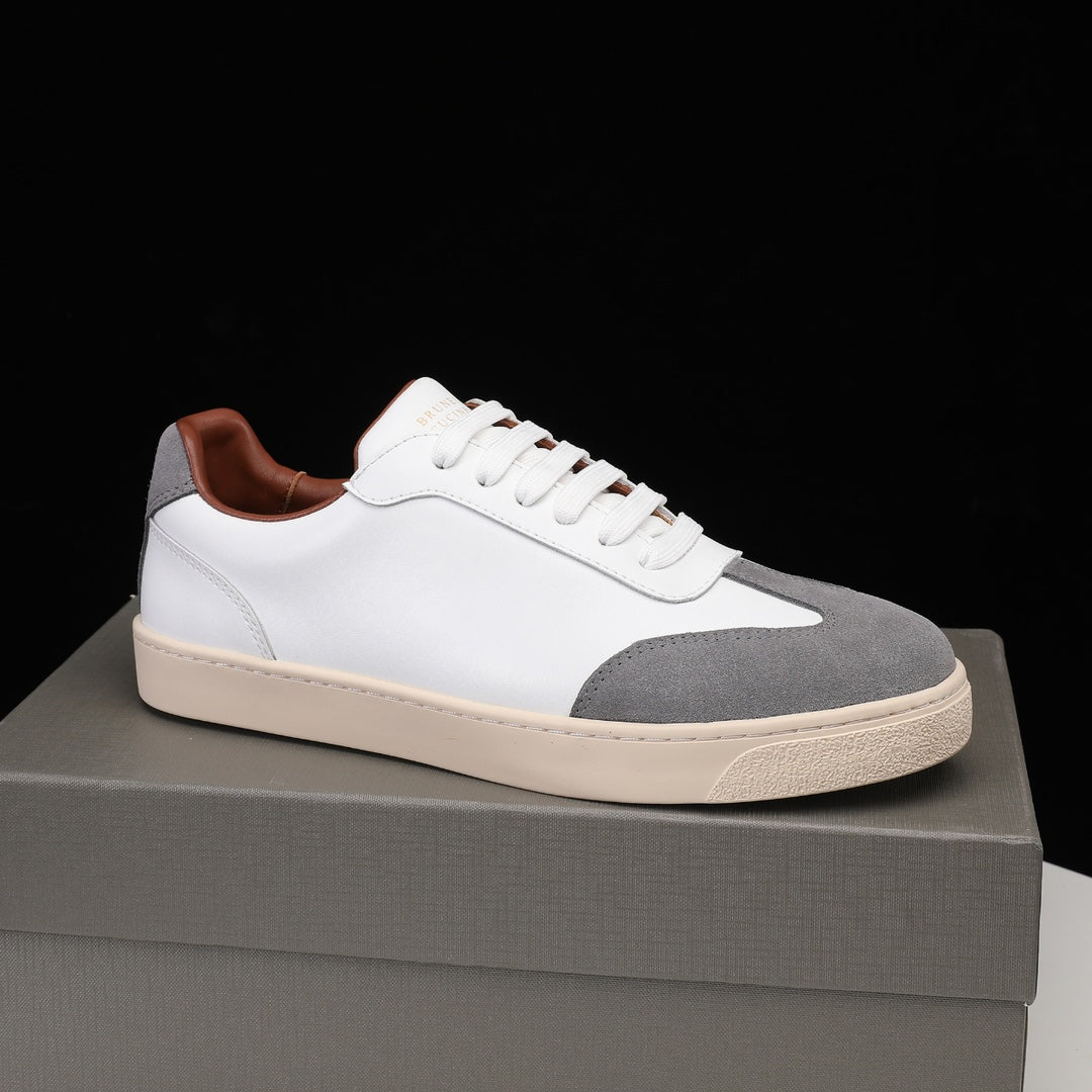 Brunello Cucinelli Calfskin and Suede Sneakers
