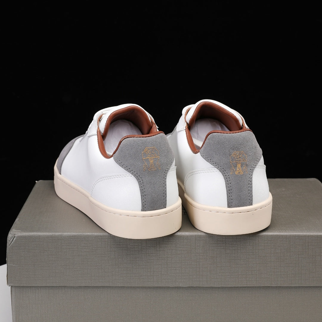 Brunello Cucinelli Calfskin and Suede Sneakers