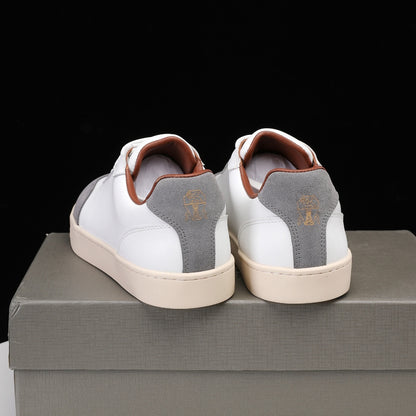 Brunello Cucinelli Calfskin and Suede Sneakers