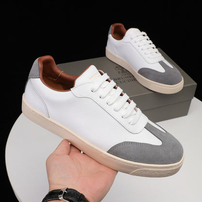Brunello Cucinelli Calfskin and Suede Sneakers