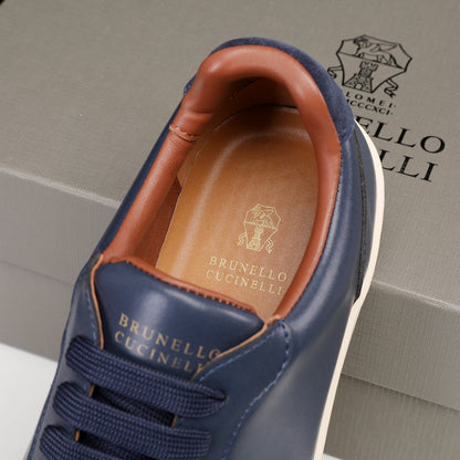 Brunello Cucinelli Calfskin and Suede Sneakers