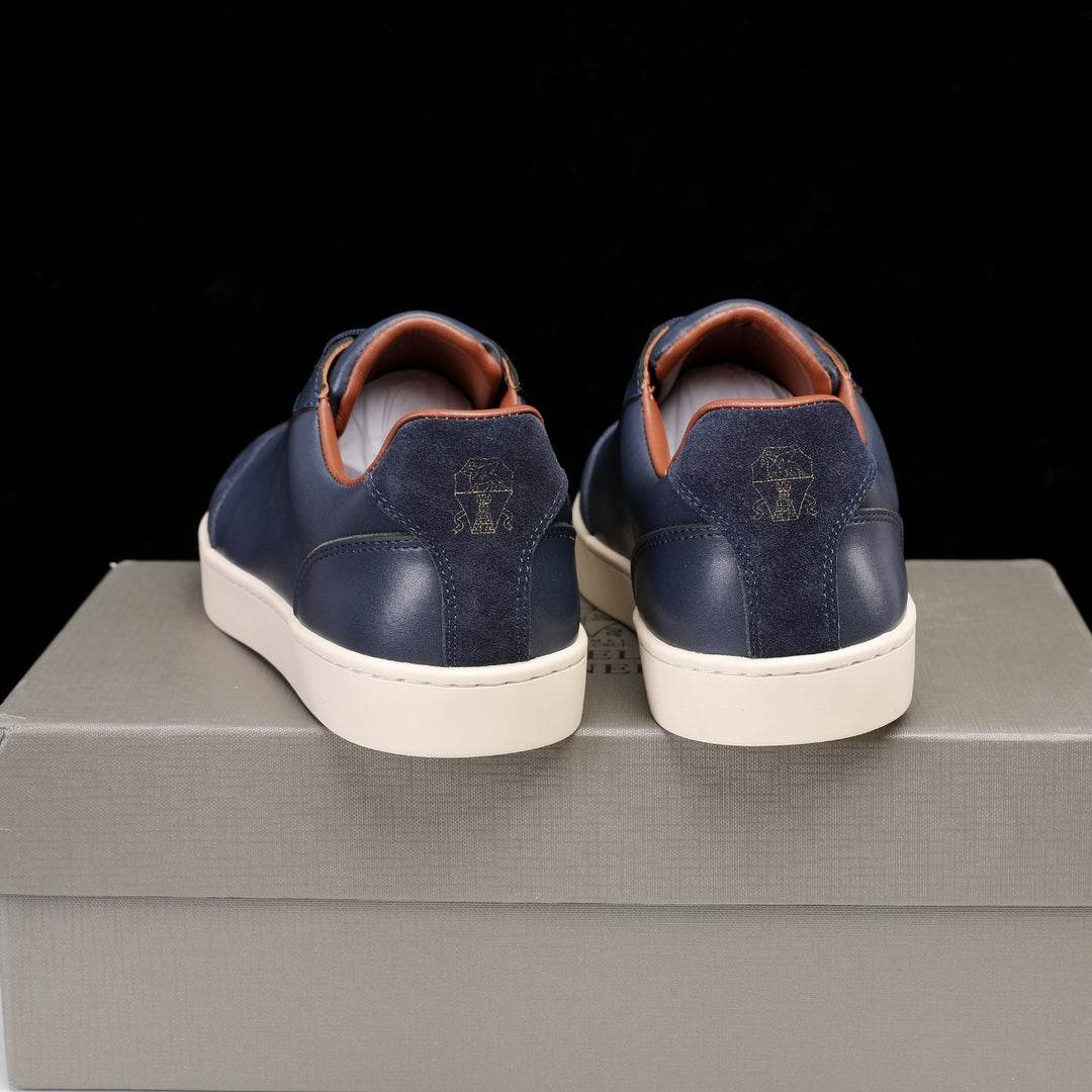Brunello Cucinelli Calfskin and Suede Sneakers