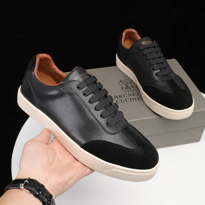 Brunello Cucinelli Calfskin and Suede Sneakers