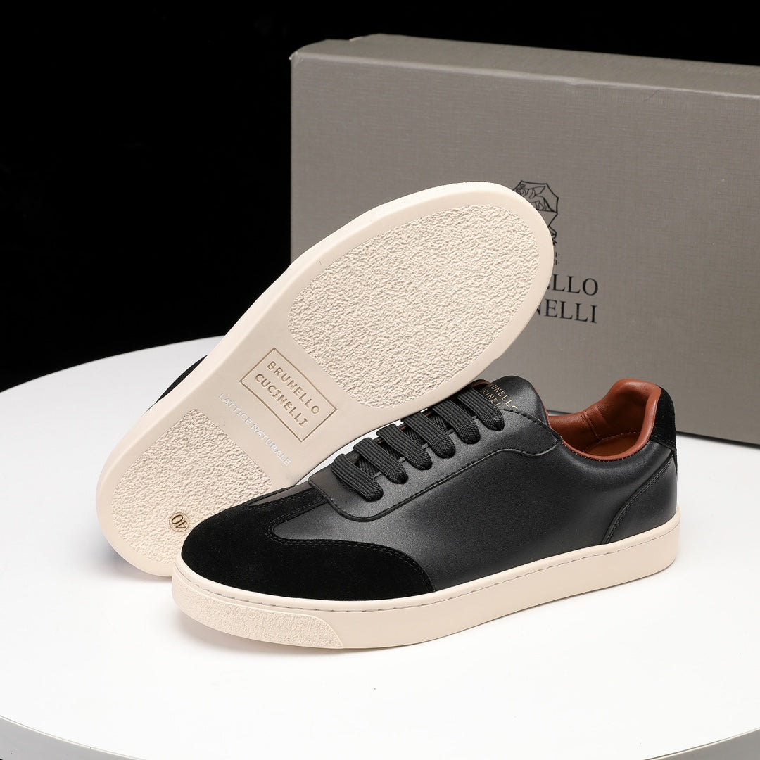 Brunello Cucinelli Calfskin and Suede Sneakers