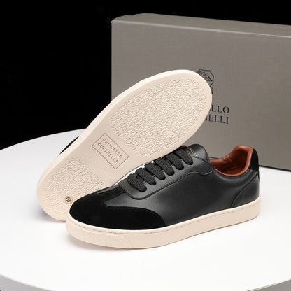 Brunello Cucinelli Calfskin and Suede Sneakers