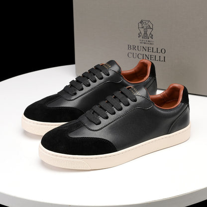 Brunello Cucinelli Calfskin and Suede Sneakers