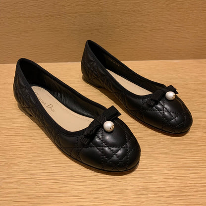 Dior Cannage Quilted Leather Ballerina Flats