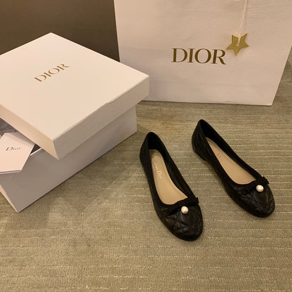 Dior Cannage Quilted Leather Ballerina Flats
