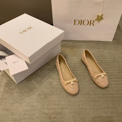 Dior Cannage Quilted Leather Ballerina Flats