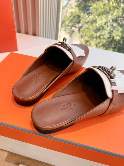 Hermès Calfskin Mules – 25SS/FW Collection