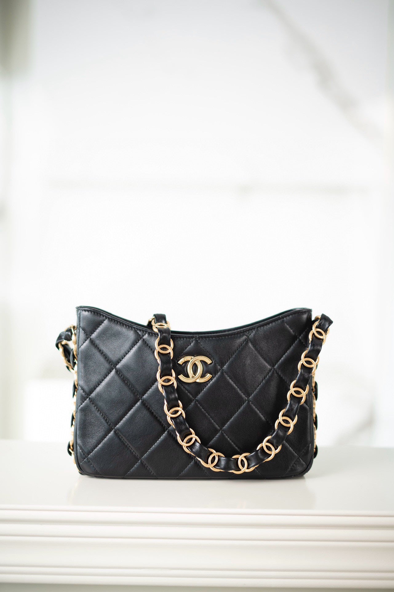 Chanel 24K Chunky Chain Hobo Bag