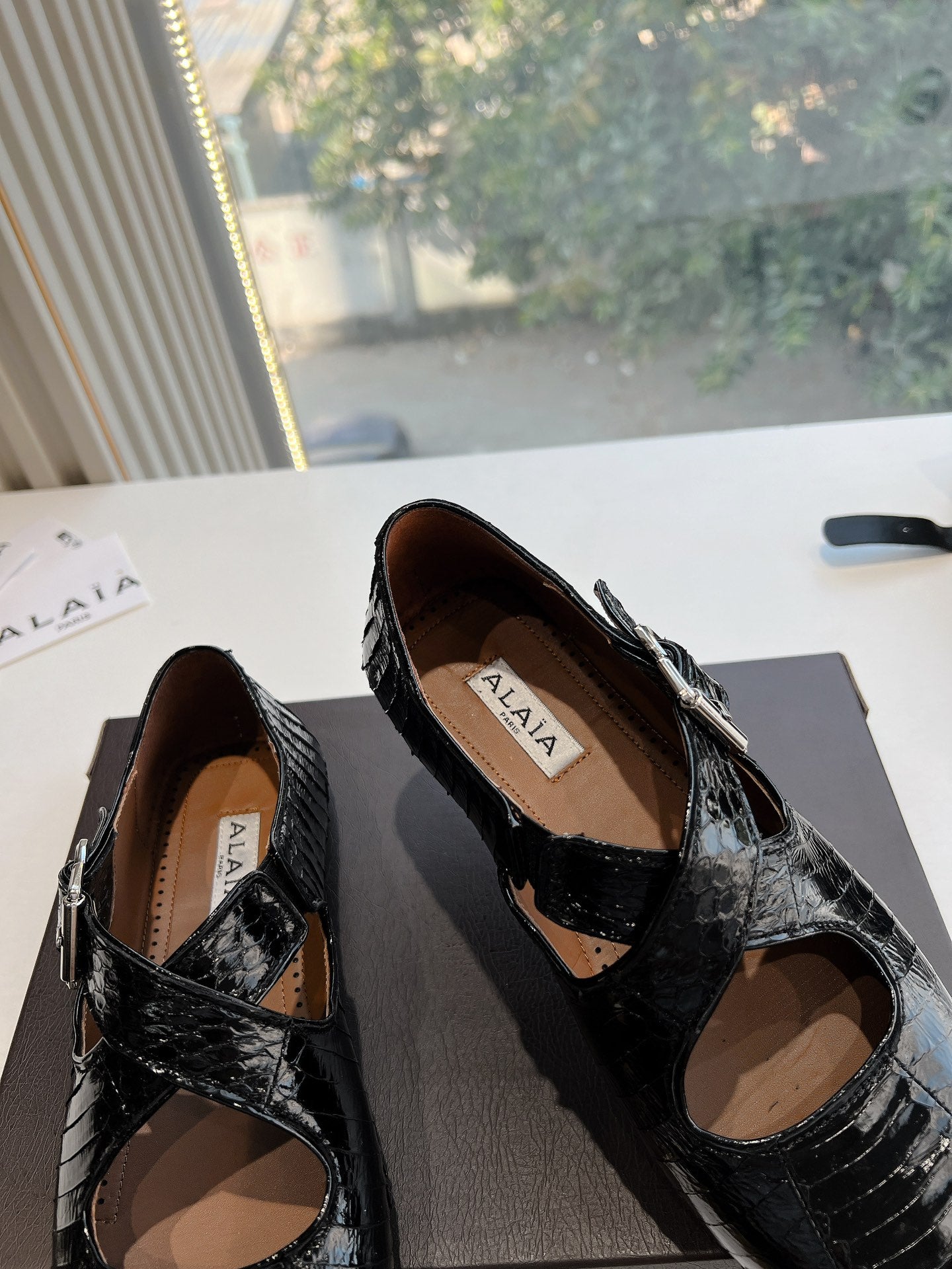 Alaïa Eel Leather Ballet Flats – 2025 SS
