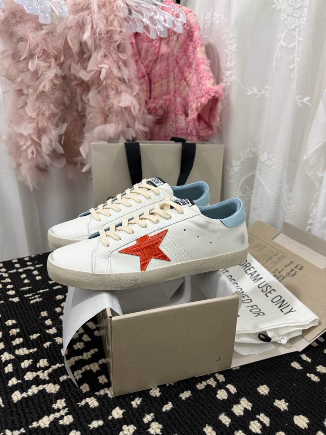 Golden Goose Super Star Rhinestone Leather Sneakers