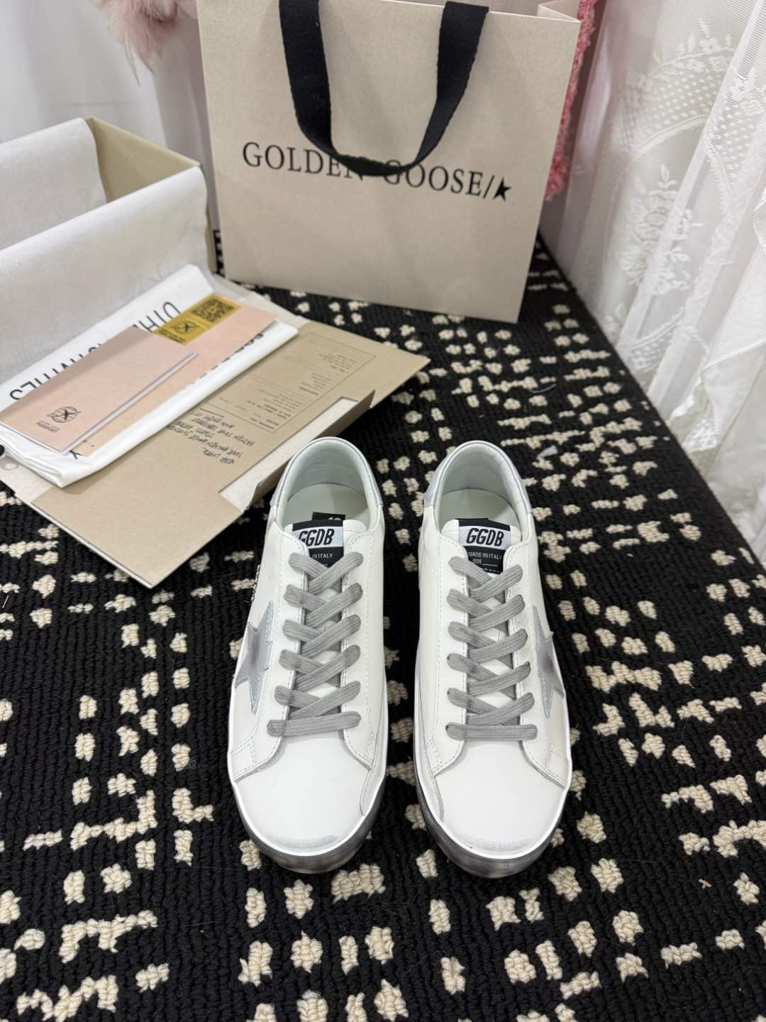 Golden Goose Super Star Rhinestone Leather Sneakers