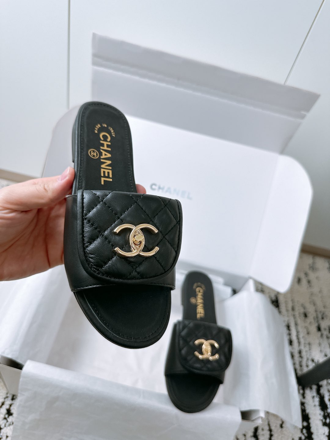 Chanel Quilted Buckle Flat Sandals – 25 Collection – Spring/Summer