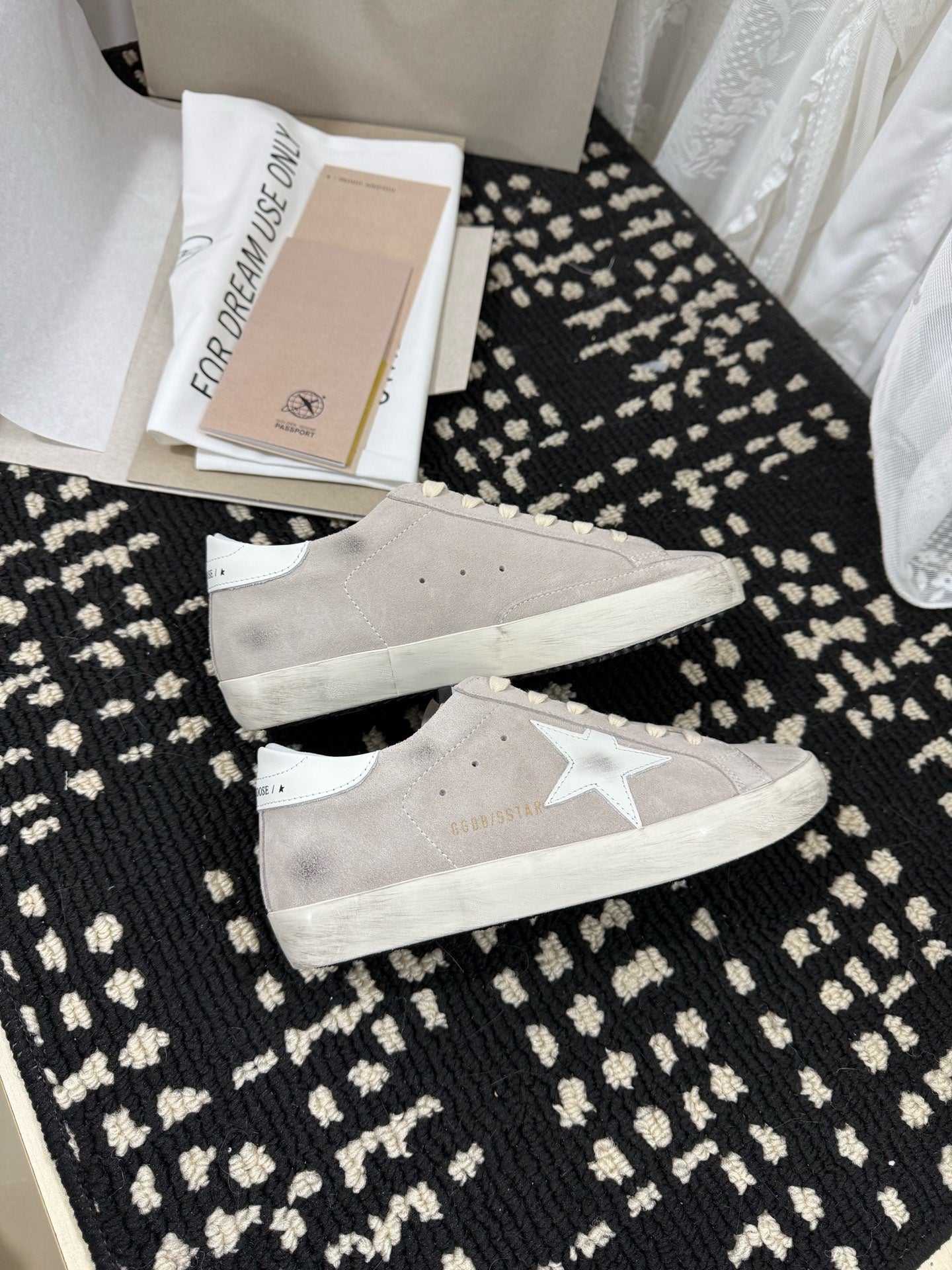 Golden Goose Super Star Rhinestone Leather Sneakers