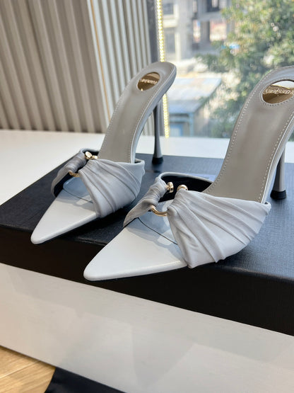 Saint Laurent Lee Metal Chain Pointed-Toe Pumps
