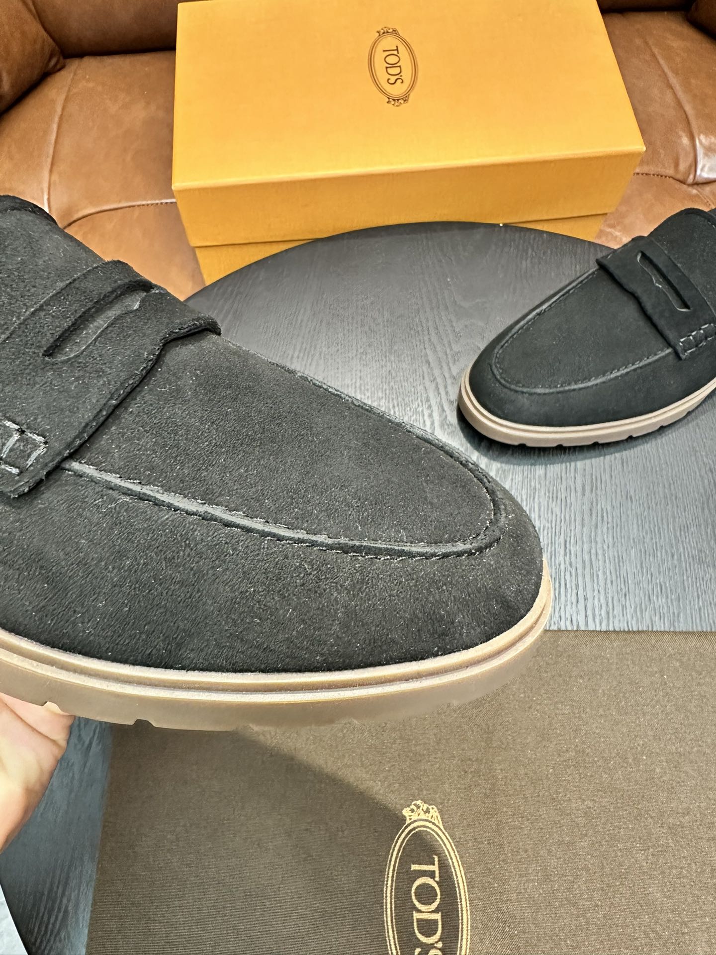 Tod's Suede Calfskin Loafers