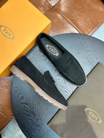Tod's Suede Calfskin Loafers