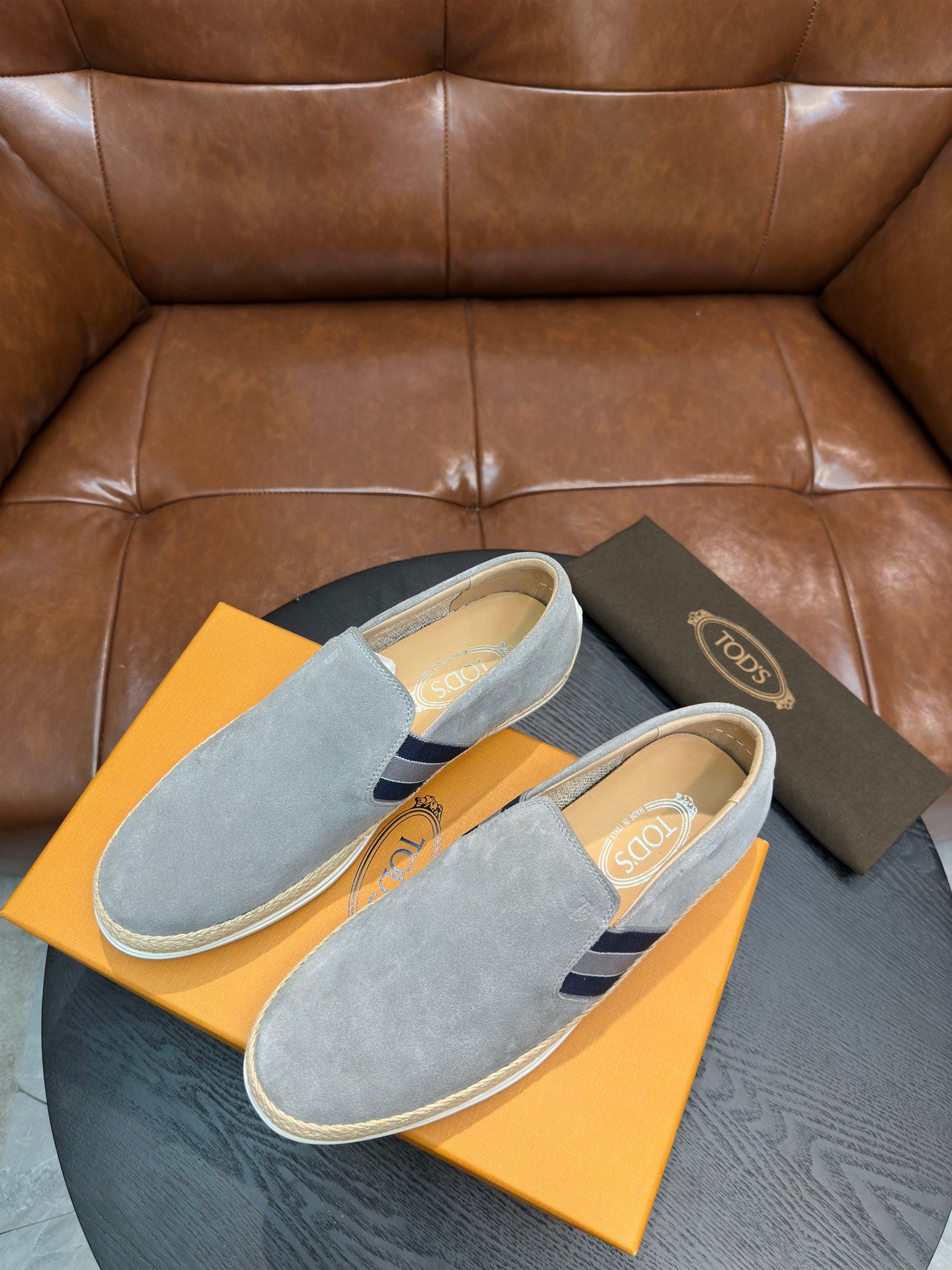 Tod's Suede Pebble-Sole Loafers