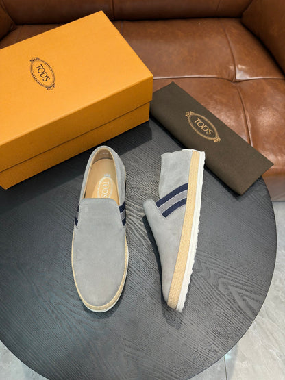 Tod's Suede Pebble-Sole Loafers