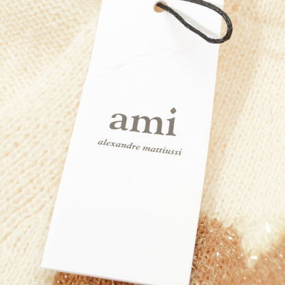 AMI Paris Holiday Limited Gold Heart Jacquard Cardigan – 24FW