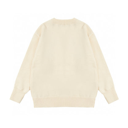 AMI Paris Holiday Limited Gold Heart Jacquard Cardigan – 24FW