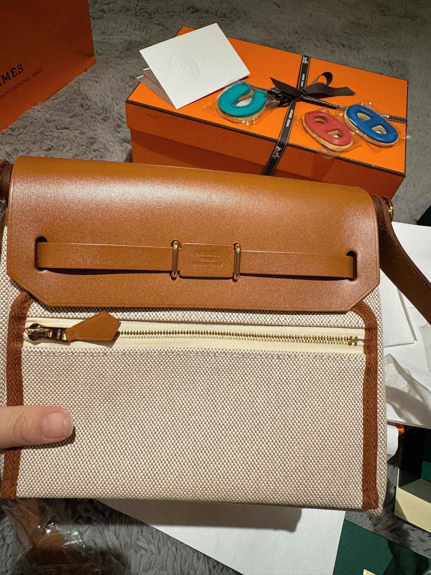 Hermès Herbag 20 Mini Canvas Woven Handbag