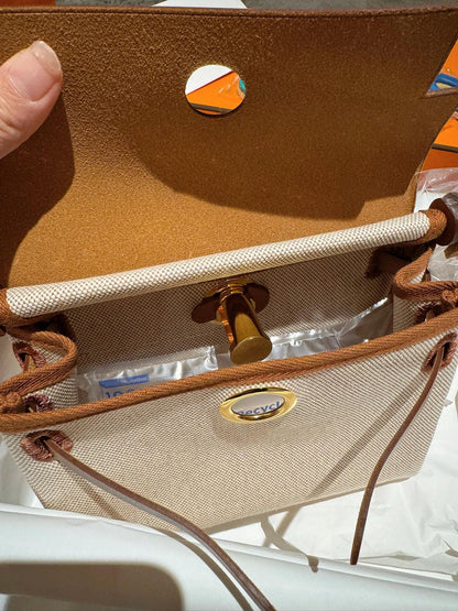 Hermès Herbag 20 Mini Canvas Woven Handbag