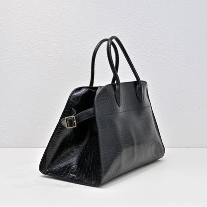 The Row Margaux Crocodile Embossed Tote
