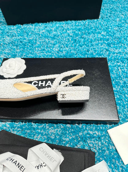Chanel Two-Tone Slingback Heeled Sandals